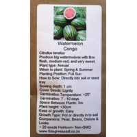 6 Degrees East Heirloom Veg Seeds - Melon - Watermelon Congo